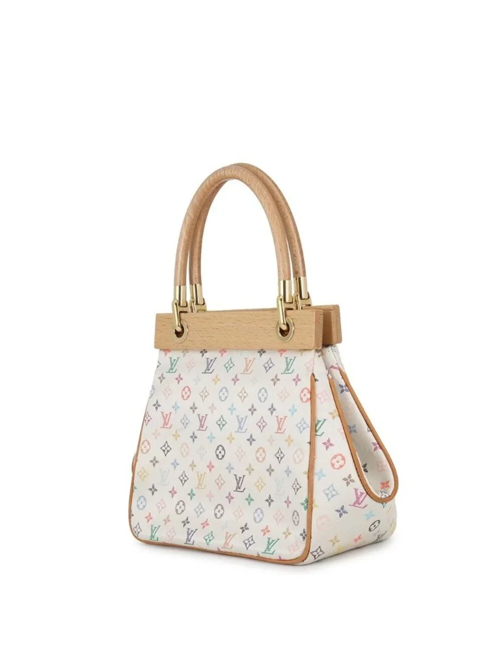 Louis Vuitton Handbag Monogram Multicolor Satin Abelia Bag White